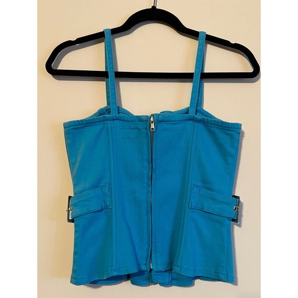 Vintage Deadstock 2000s Virgin Only USA Blue Denim Bustier - Picture 2 of 3